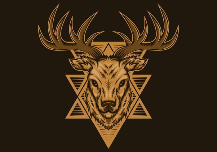 deer badge vector illustration