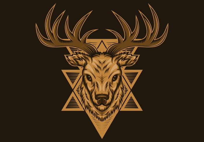 deer badge vector illustration