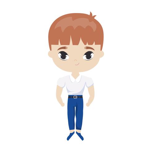 cute little student boy avatar character vector