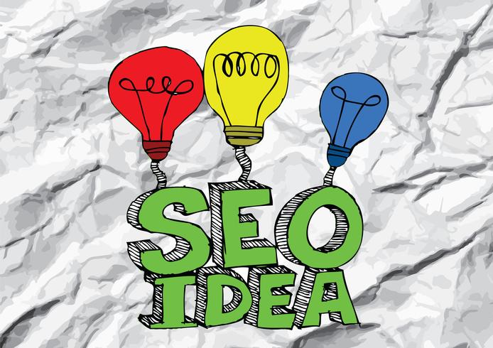 Seo Idea SEO Search Engine Optimization en papel arrugado vector