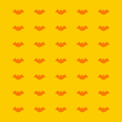 scary bat pattern on yellow background for Halloween vector