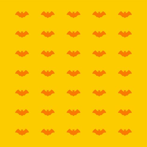 scary bat pattern on yellow background for Halloween vector