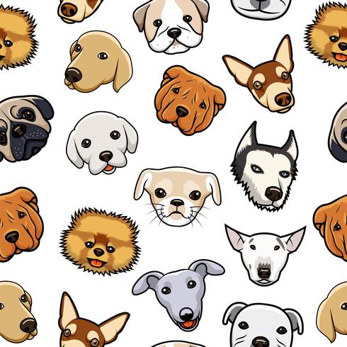 Seamless Dog Head Pattern vector