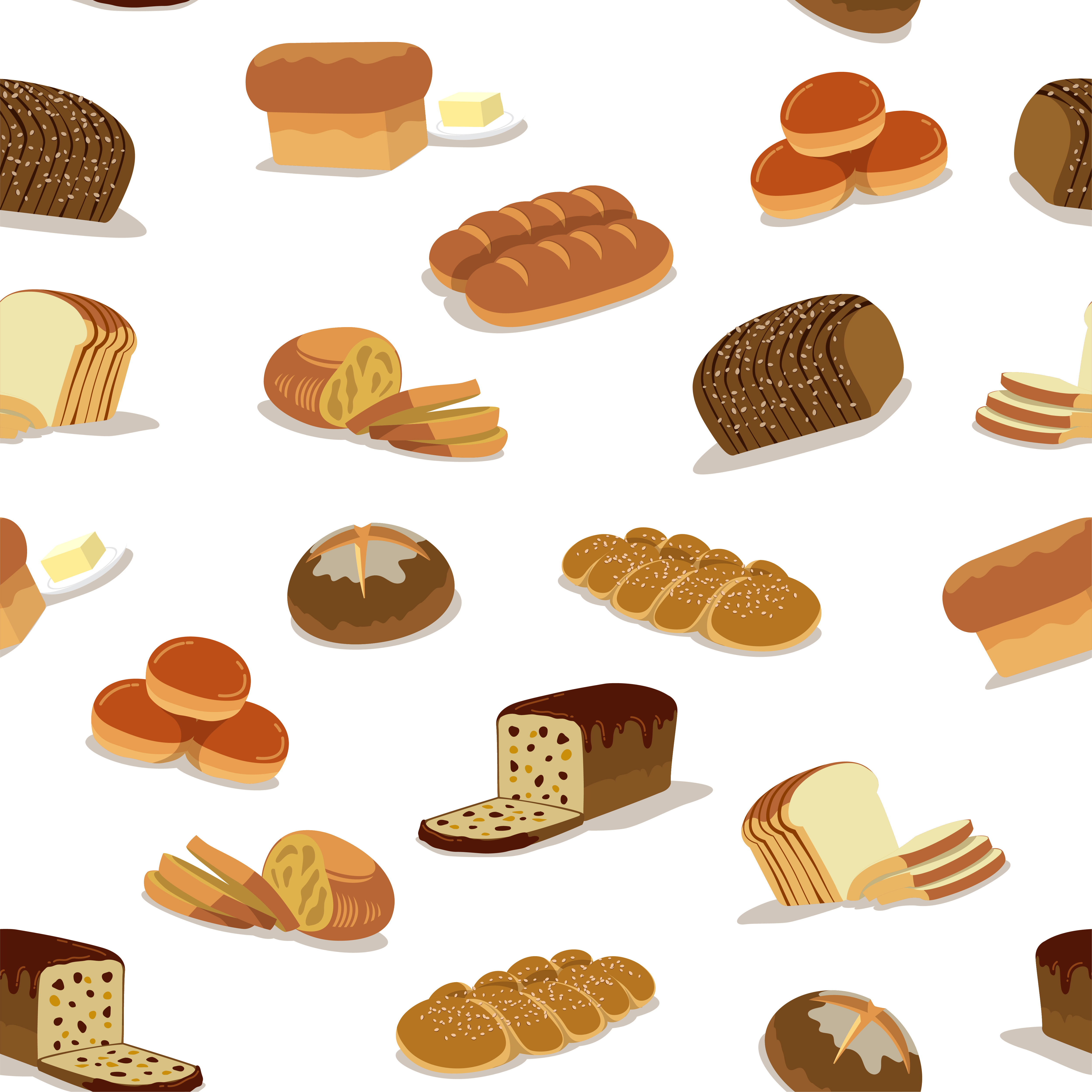 Seamless Bread Pattern 649940 Vector Art at Vecteezy