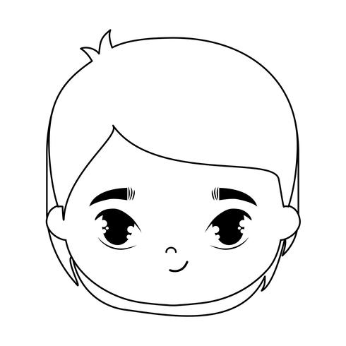 cabeza de personaje de avatar de niña linda vector