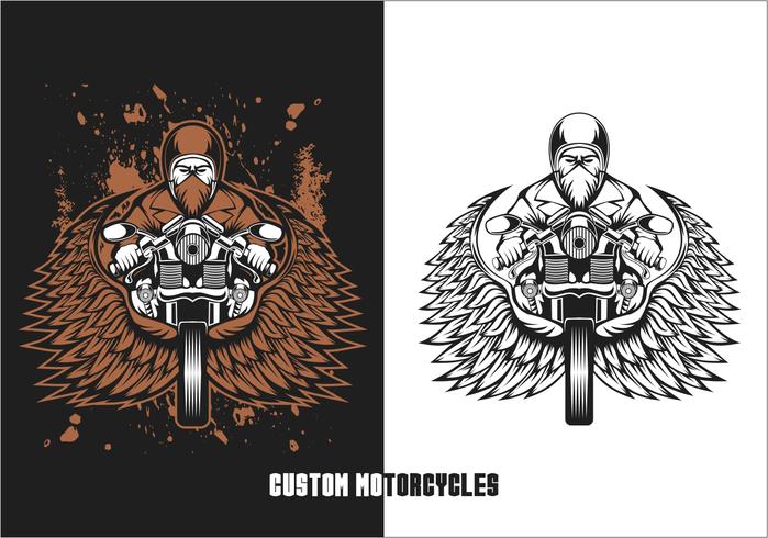 biker custom motorcycles vector illustration