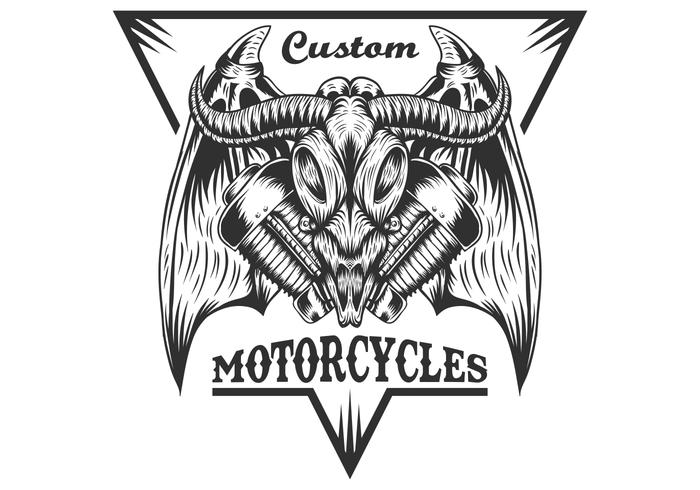 bull bone automotive hand draw vector illustration