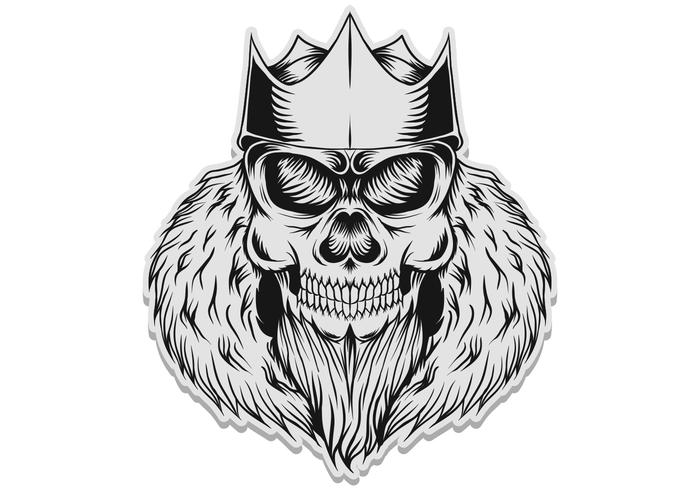 skull king sticker vector illustration