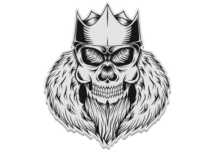 skull king sticker vector illustration