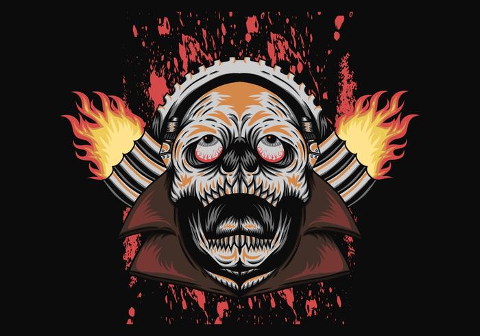 fire skull speed automotive vector