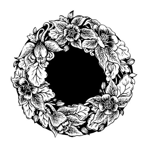Frame of flowers.  vector