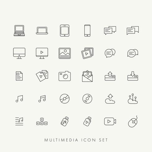 conjunto de iconos web multimedia vector