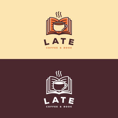 Logotipo del libro de café vector