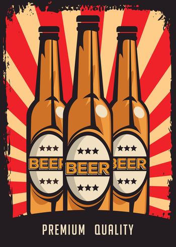 Cold Beer Vintage Retro Signage Vector