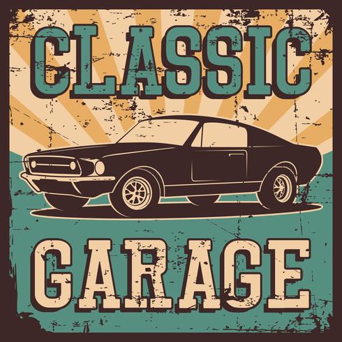 Vector illustration with the image of an old classic car, design logos, posters, banners, signage.