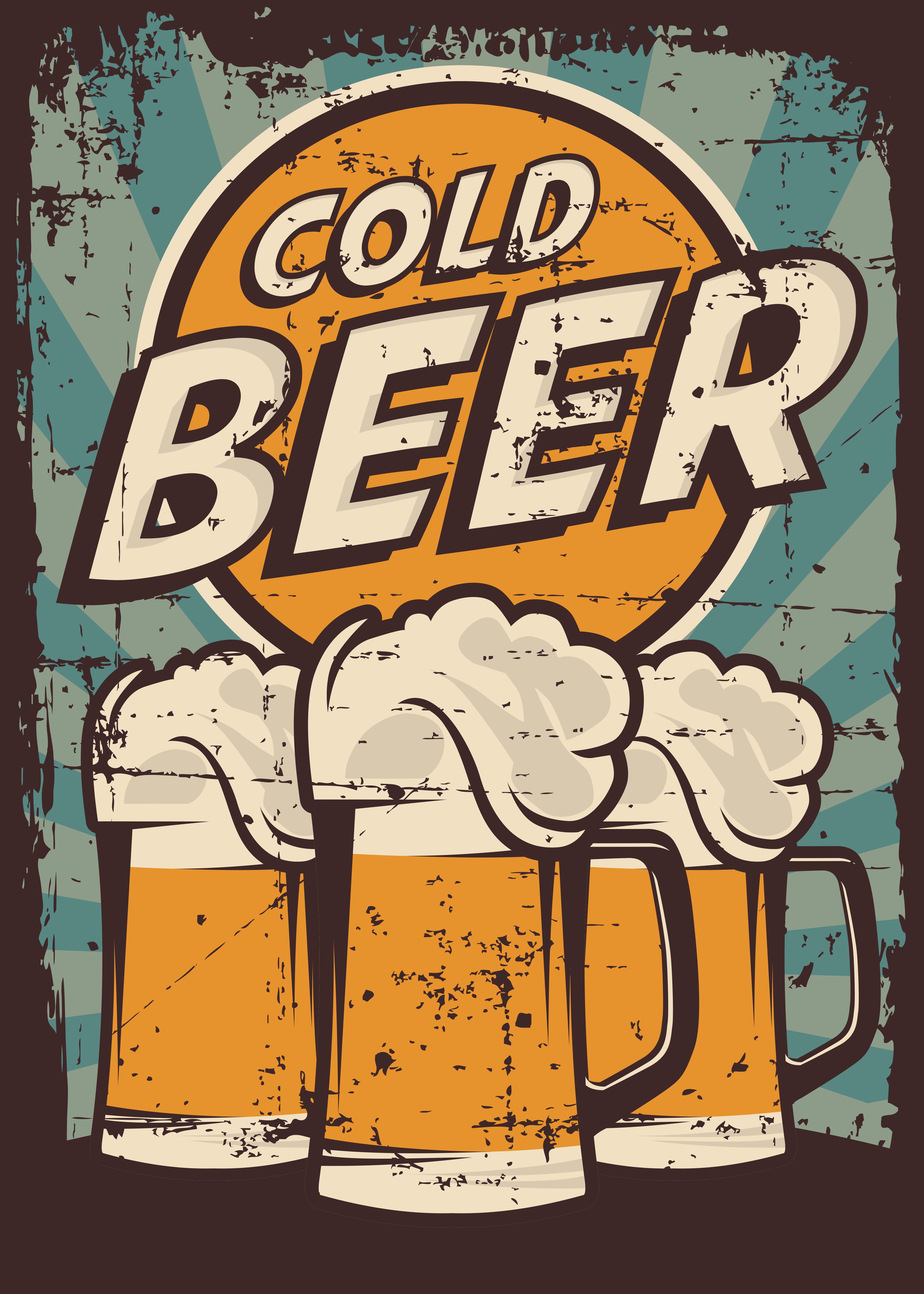 Cold Beer Vintage Retro Signage Vector Download Free