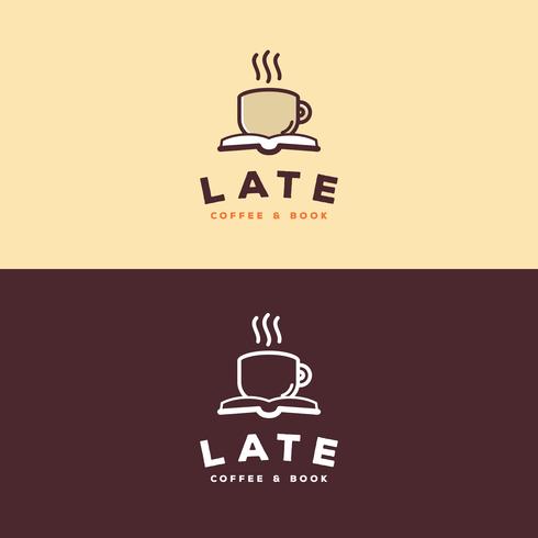 Logotipo del libro de café vector