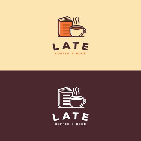 Logotipo del libro de café vector