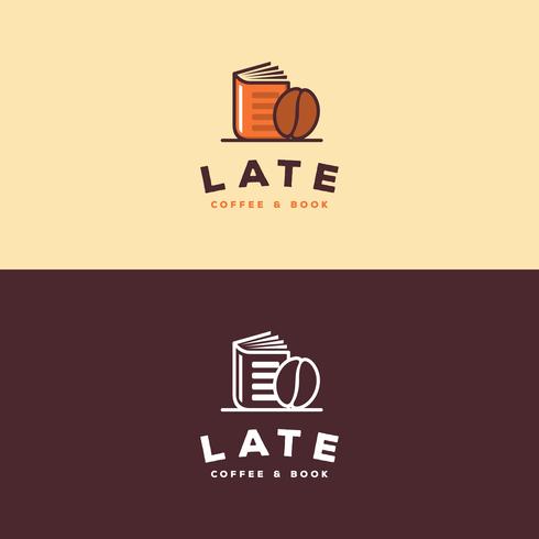 Logotipo del libro de café vector