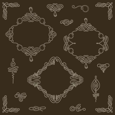 Set collection of vector calligraphic elements and page decorations.