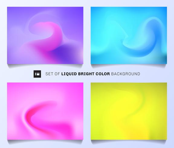 Set Of Liquid Bright Color Background Modern Abstract Covers