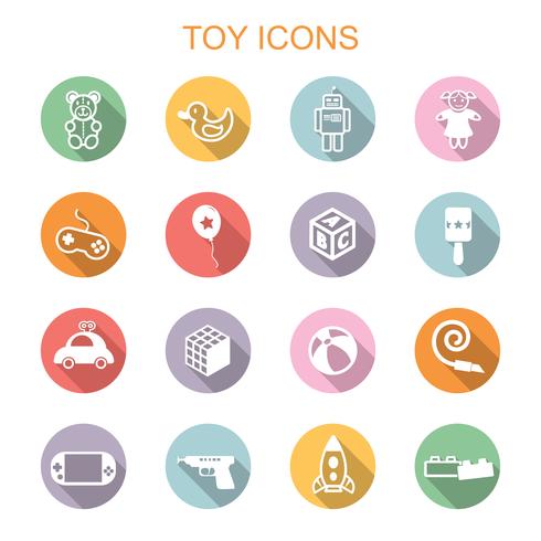 toy long shadow icons vector