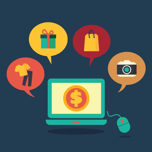 shopping online concept vector