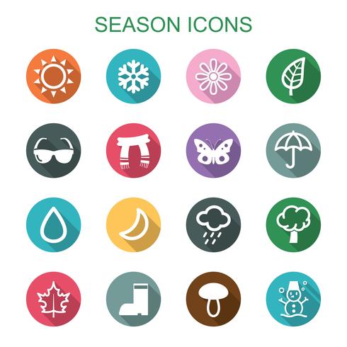 season long shadow icons vector