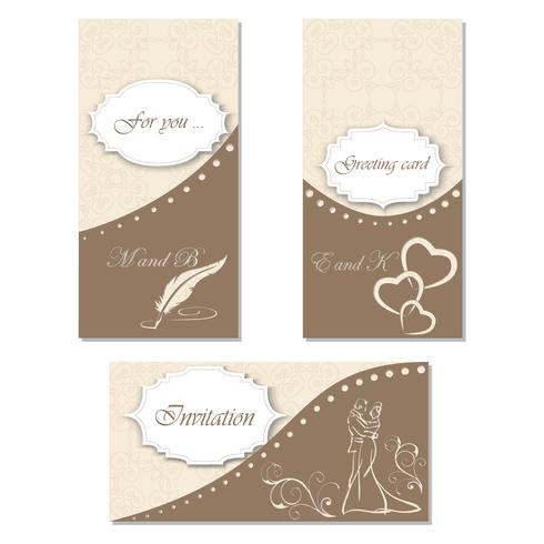 Set invitation to a celebration. Stylish design for your holiday, wedding, birthday vector