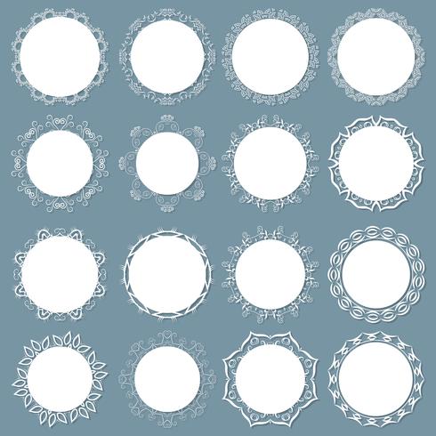 large set of lacy napkins. vector