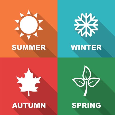 season long shadow flat vector