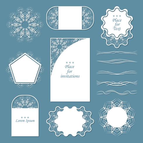 Set of lacy napkins. It can be used as frames, design for tags. Separators  registration  your ideas vector