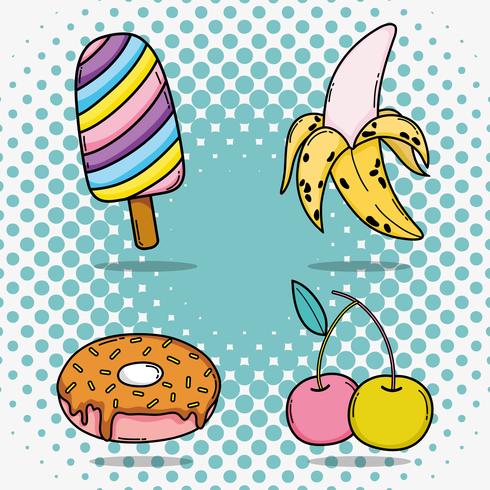 Pop art cartoons collection vector