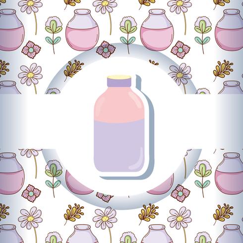 Mason jar with pattern background vector