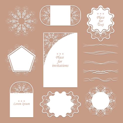 Set of lacy napkins. It can be used as frames, design for tags. Separators  registration  your ideas vector