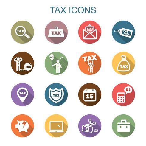 tax long shadow icons vector