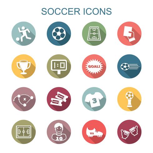 soccer long shadow icons vector