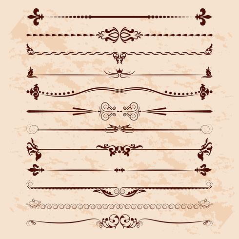 Large set of dividers. Vector calligraphic design elements and page decoration