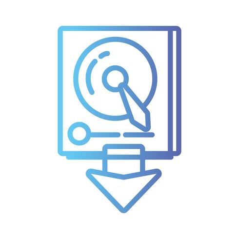 line data hdd system server technology vector