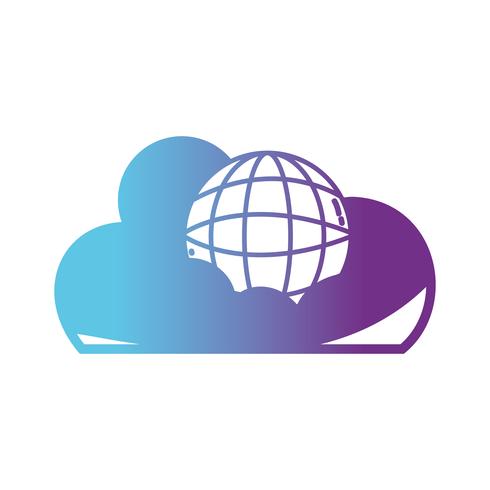 línea de datos en la nube con el servidor de conexión global vector