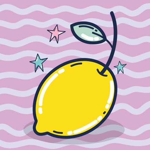 Cute lemon cartoon vector