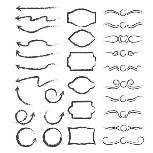 Vector set elements for design and page decoration. Set of dividers, frames, arrows for your ideas.