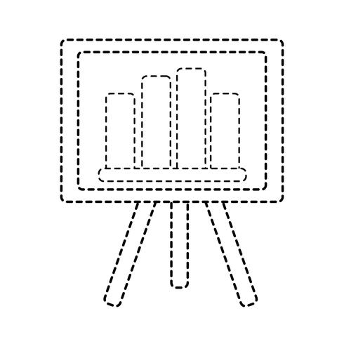 dotted shape strategy presentation with statistics graphic bar vector