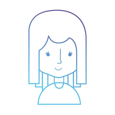 line woman with hairstyle and blouse design vector