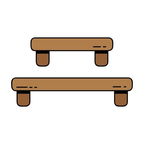 wood shelf table design vector