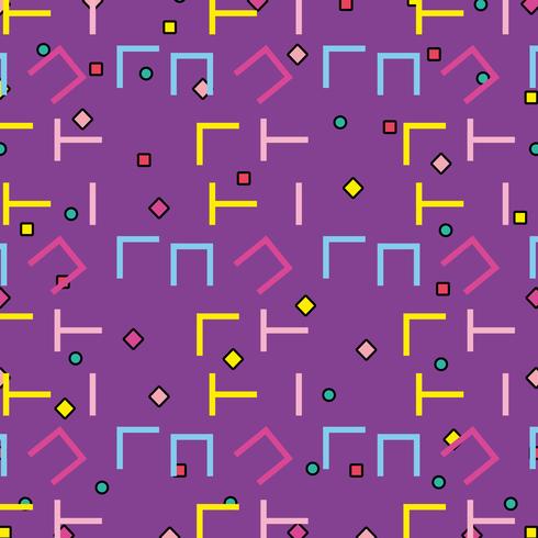 Memphis patterns background vector