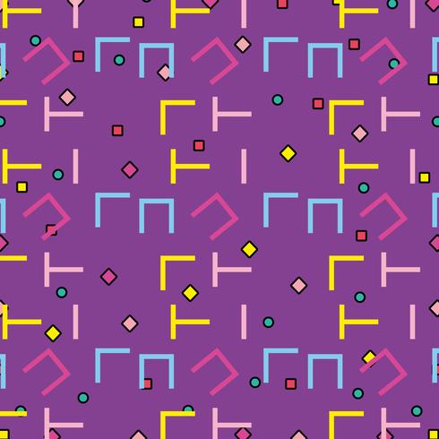 Memphis patterns background vector