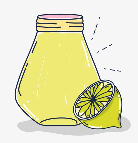 Dibujos animados de jugo de fruta limonada vector