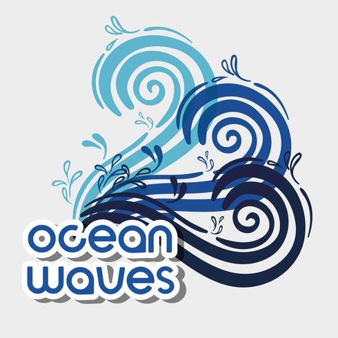 ocean waves with nice shapes design vector