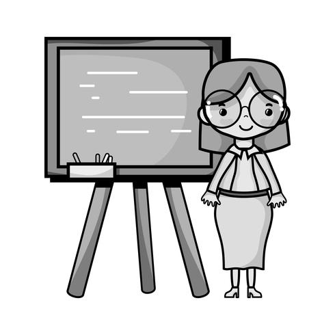 grayscale teacher teaching class lesson in the backcoard vector